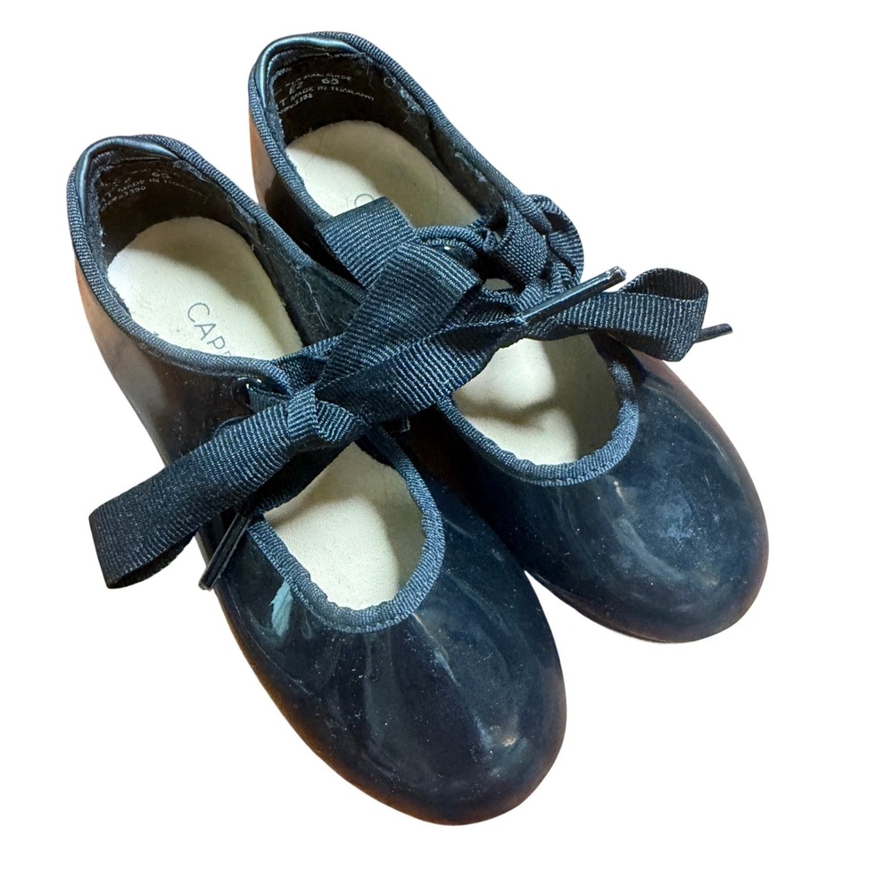 Capezio Jr Tyette Tap Shoes Black Patent Leather N625C Kids Size 9M